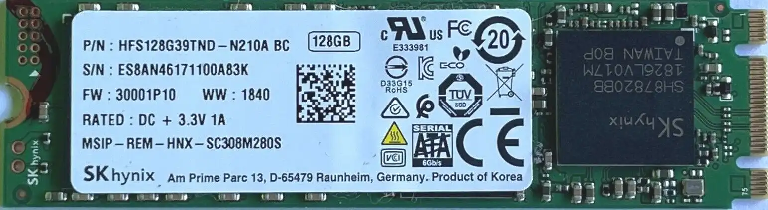 128GB 256GB SK Hynix m.2 2280 Internal 6Gb/s SSD Drive