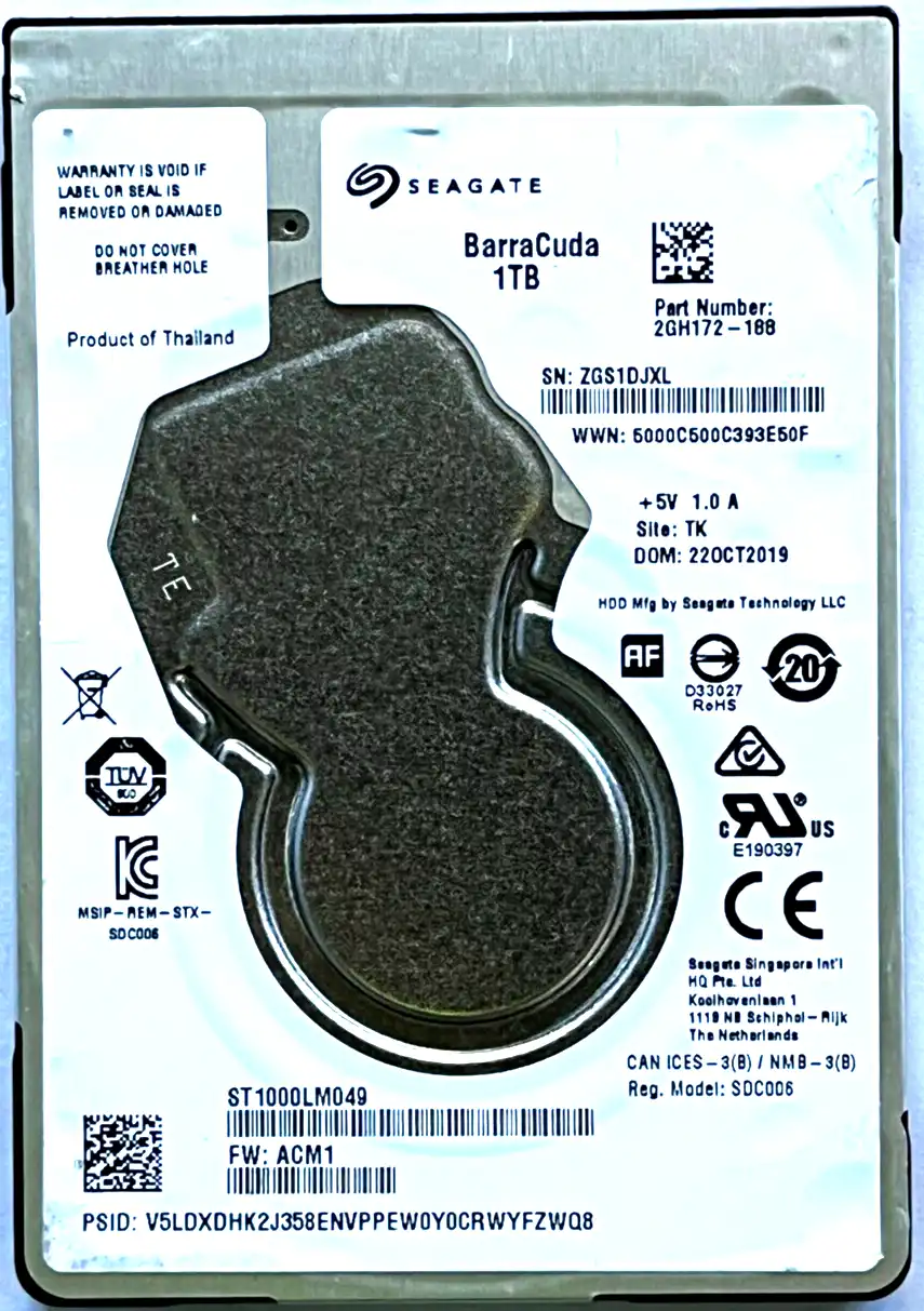 1TB Seagate ST1000LM049  2.5&quot; SATA 6Gb/s 5400rpm 128Mb cache 7mm hard drive