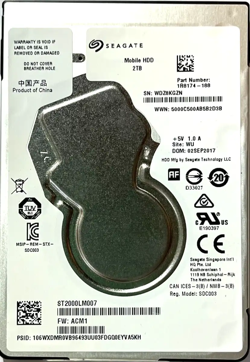 2Tb Seagate ST2000LM007 2.5&quot; Laptop SATA 5400rpm 32Mb cache 7mm harddrive