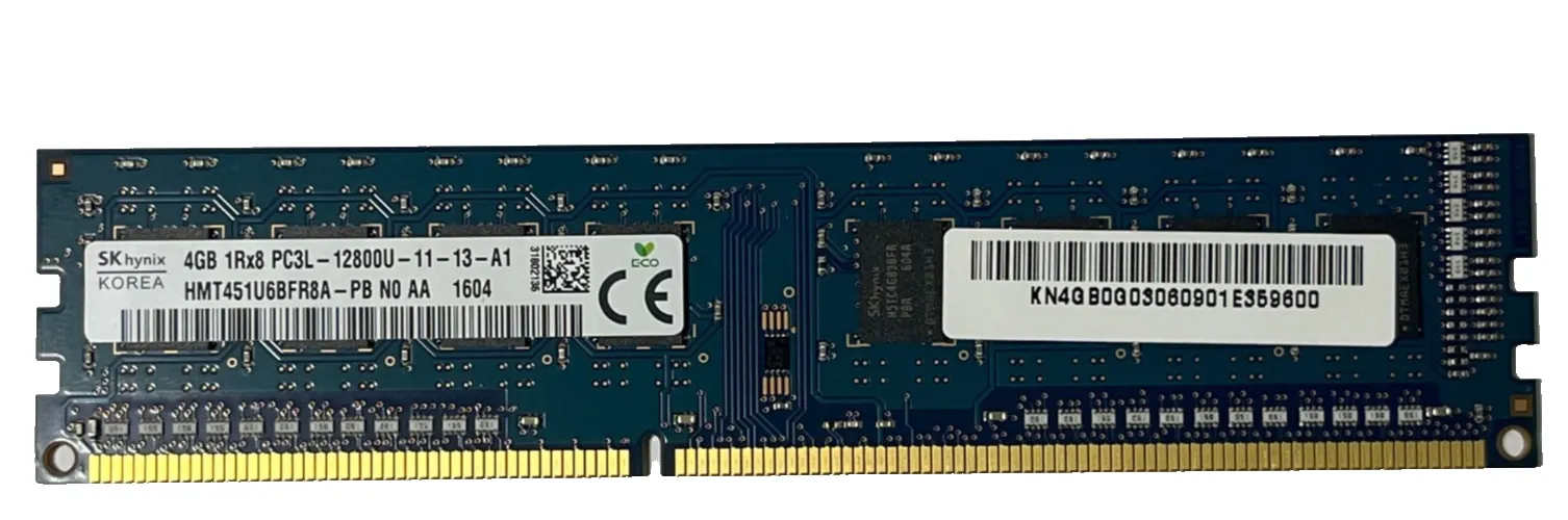 4GB DDR3 RAM PC3L-12800U 1600Mhz non-ECC Unbuffered DIMM SKhynix