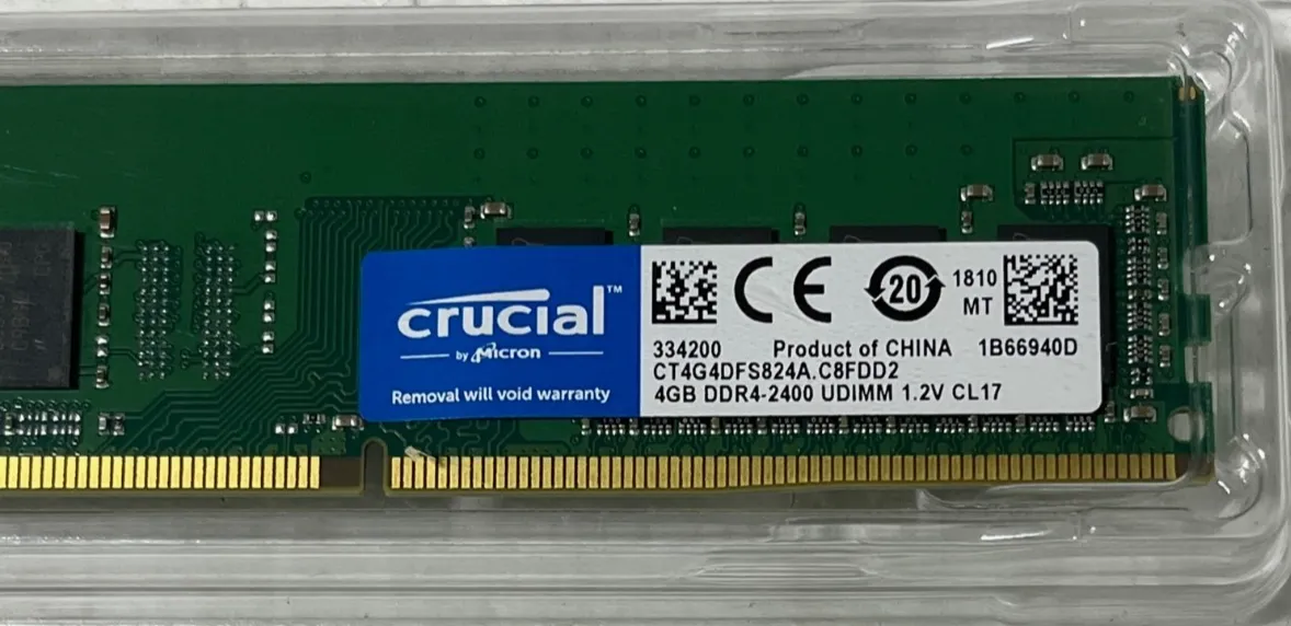 4GB DDR4-2400 Crucial desktop RAM
