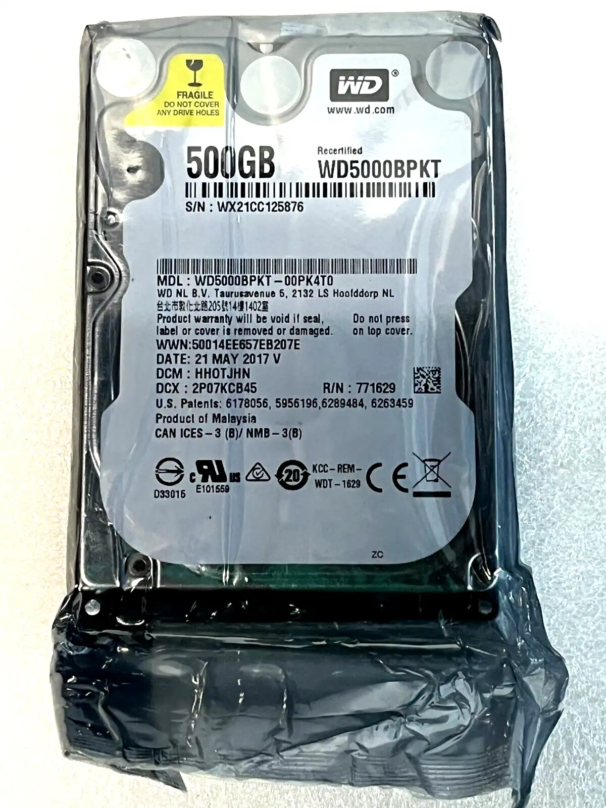 500Gb Western Digital   WD5000BPKT  SATA 6Gb/s 9.5mm 7200rpm 2.5&quot; Hard Drive