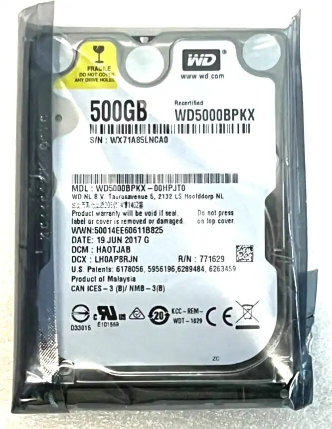 500Gb Western Digital   WD5000BPKX  SATA 6Gb/s 9.5mm 7200rpm 2.5&quot; Hard Drive