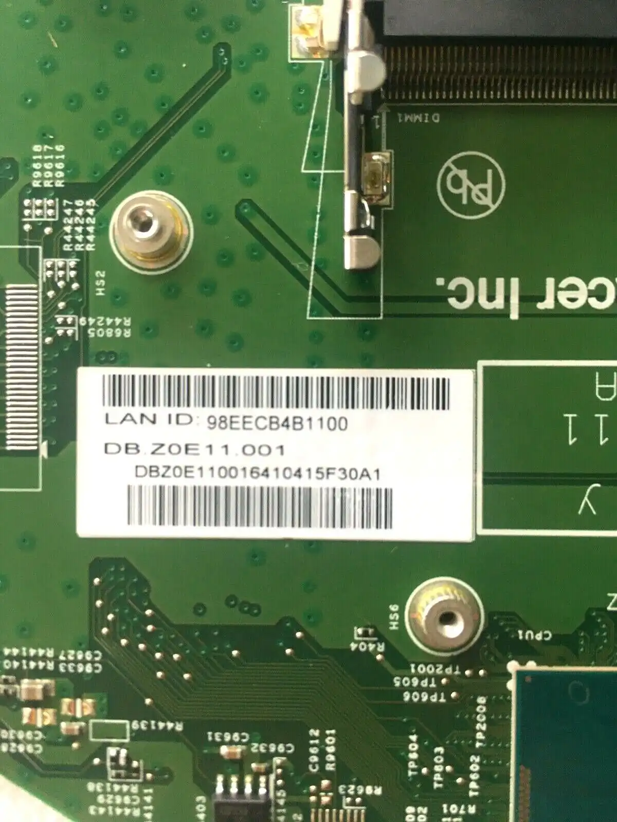 Acer All-in-one Chromebase CA24I CA24V motherboard DB.Z0E11.001