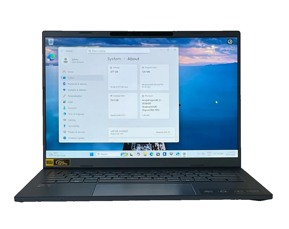 Acer Aspire 14 AI A14-11M Snapdragon X 16Gb RAM 512GB 14" WUXGA IPS 120Hz