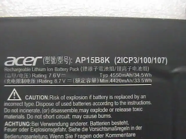 Acer battery AP15B8K (2ICP3/100/107)  suitable for Acer Switch 11 SW5-173