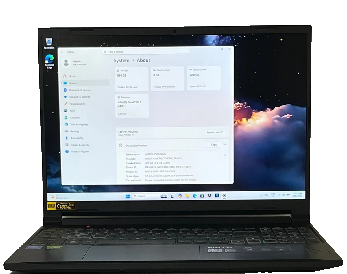 Acer Nitro V 16S  ANV16S-71 Intel i7 240h 32Gb RAM 1TB SSD 8Gb RTX5060 16" 180Hz