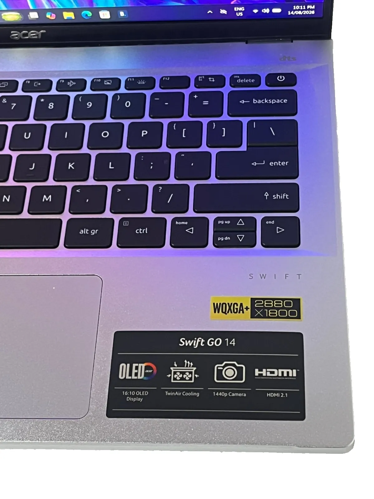Acer Swift Go 14 AI SFG14-42 AMD Ryzen 7 7840HS 16Gb RAM 512GB SSD 14" 2.8K OLED