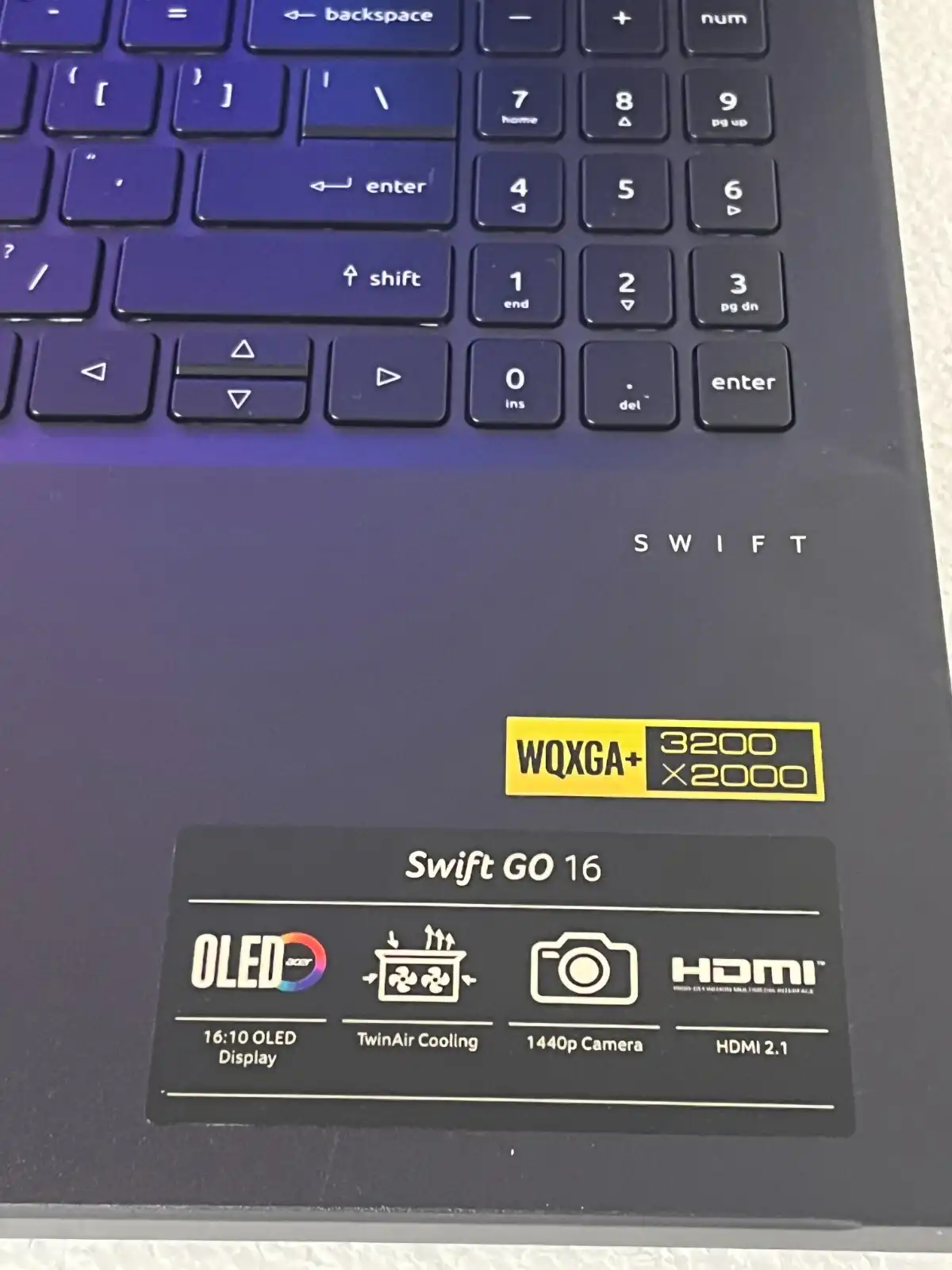 Acer Swift Go 16 SFG16-71 Intel i7-13700H 16Gb RAM 1TB SSD 16" 3.2K OLED WQXGA+