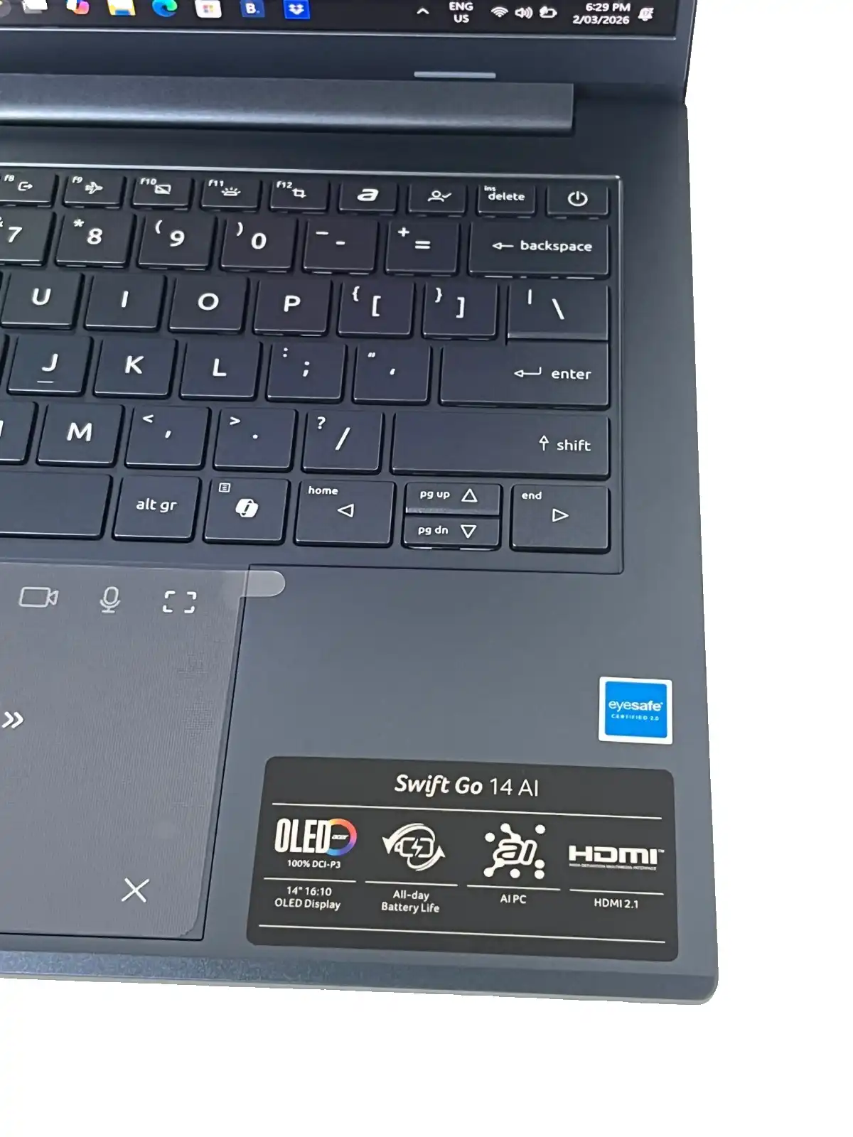 Acer Swift Go AI SFG14-75 Intel Core Ultra 7 32Gb RAM 512GB SSD 14" 2.8K OLED