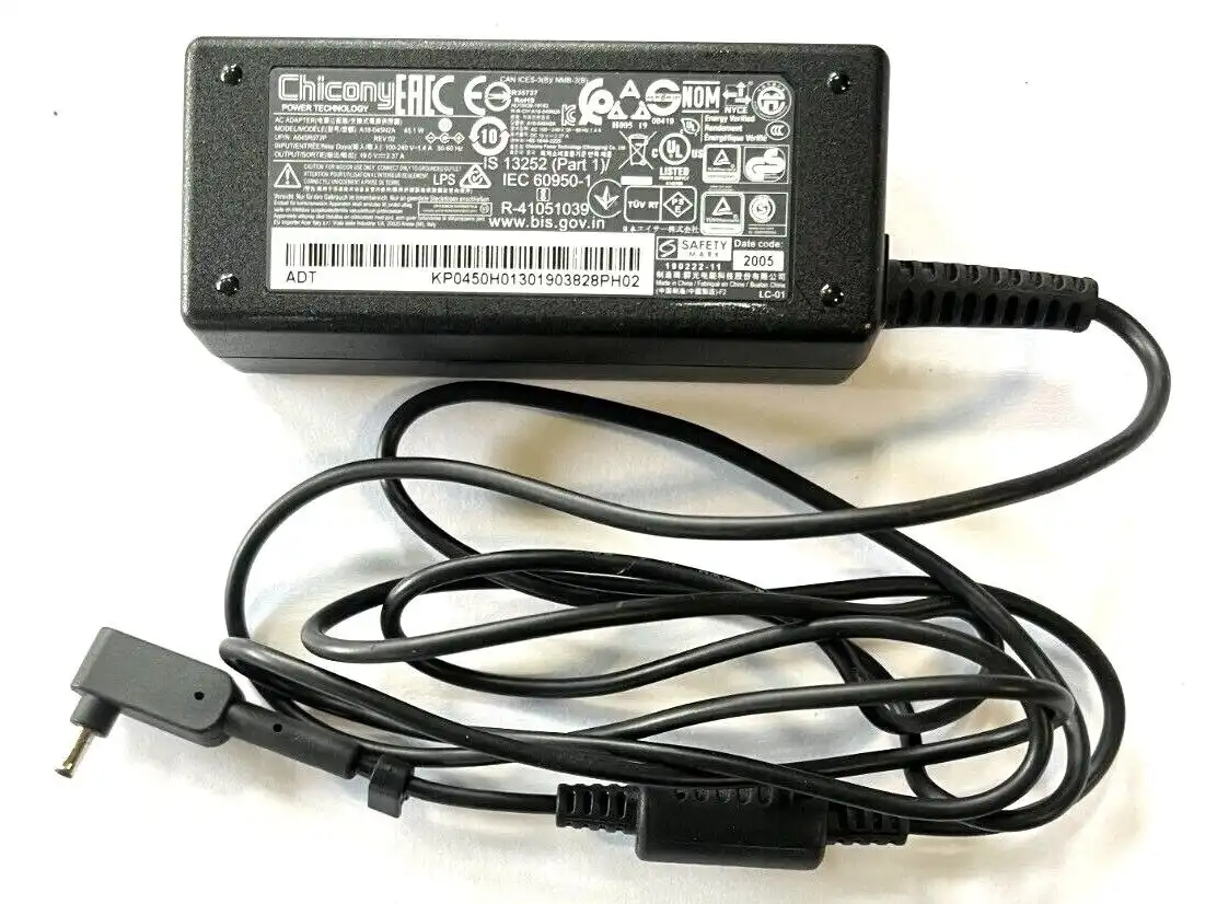 Genuine Acer  AC Adaptor 45W 19V 2.37A  A18-045N2A   1mm/3mm tip   KP.0450H.013
