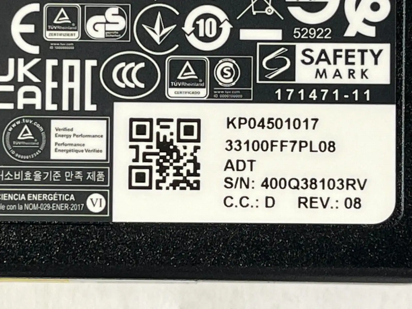 Genuine Acer  AC Adaptor 45W 19V 2.37A  ADP-45FE F KP.04501.017  1mm/3mm tip
