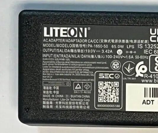 Genuine Acer AC Adaptor 65W 19V 3.42A PA-1650-50 KP.06503.018 1mm/3mm tip