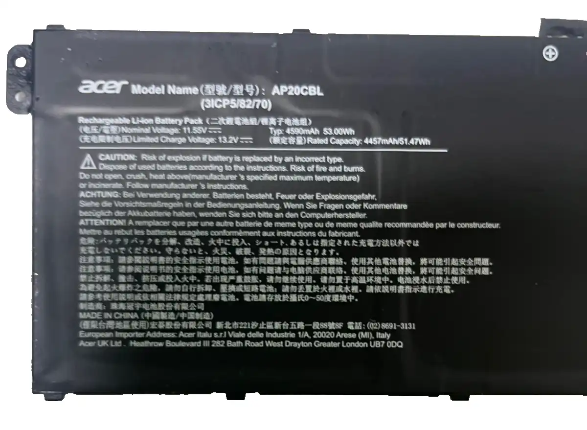 Genuine Acer battery AP20CBL (3ICP5/82/70)