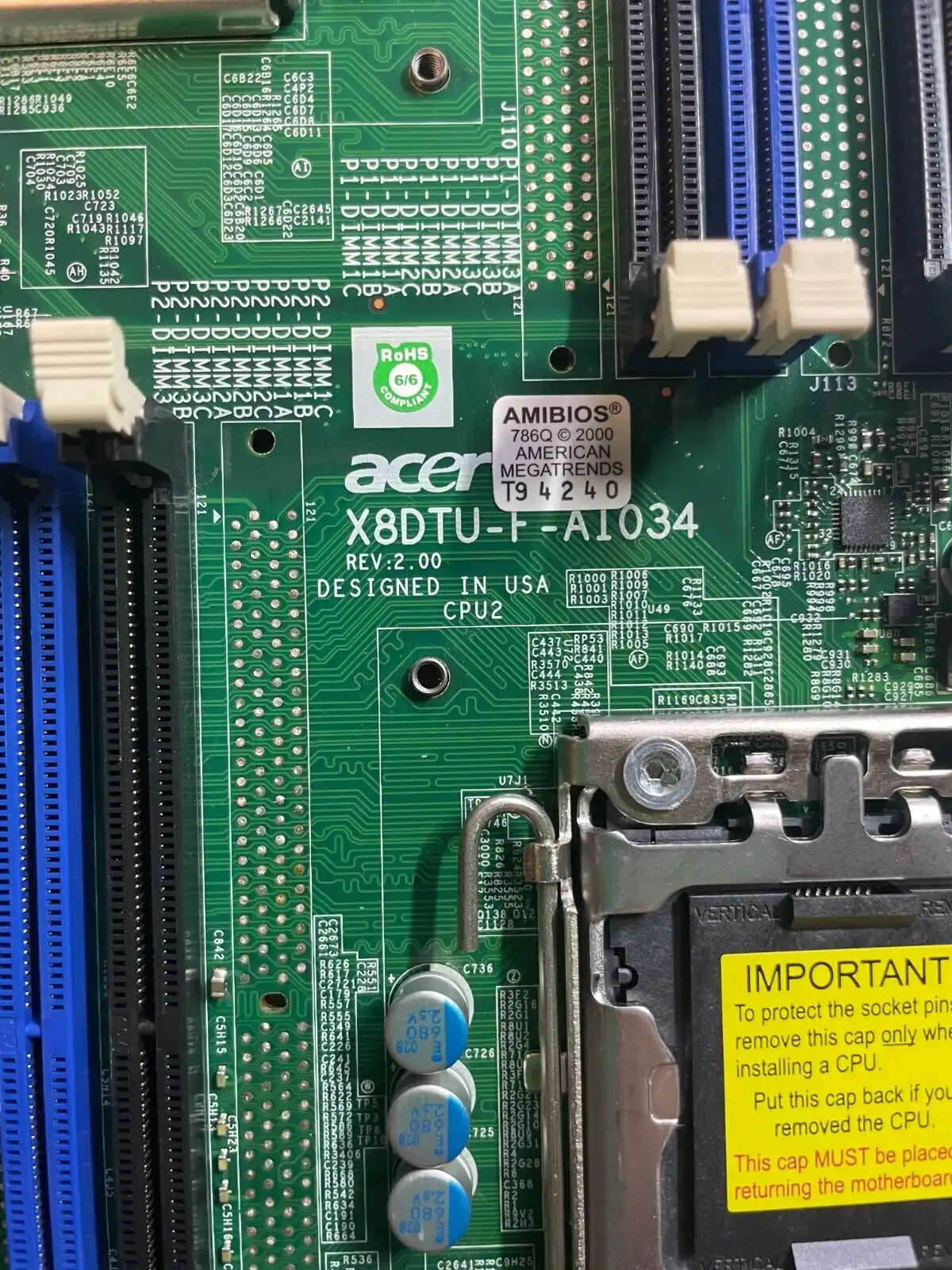 SuperMicro server motherboard dual socket 1366 X8DTU-F-AI034 MB.R550F.001